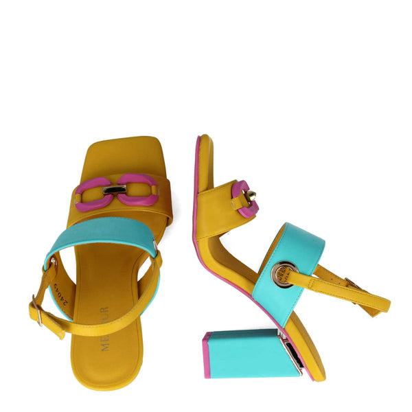 Ursa Minor Block Heel Sandal | Yellow