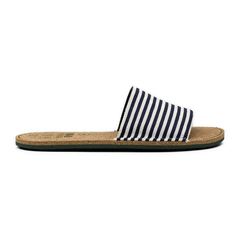 Beatrice | Vegan Recycled Sandal | White/Blue