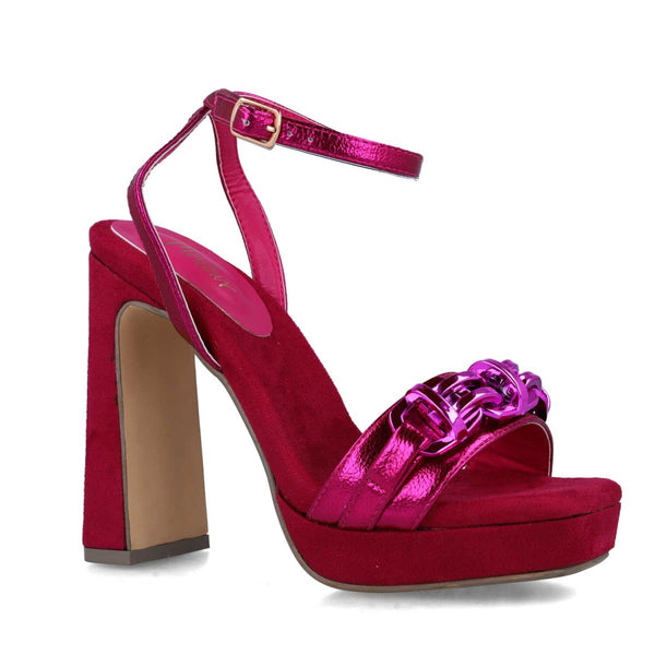 Vulpecula Metallic Platform Sandal | Fuchsia