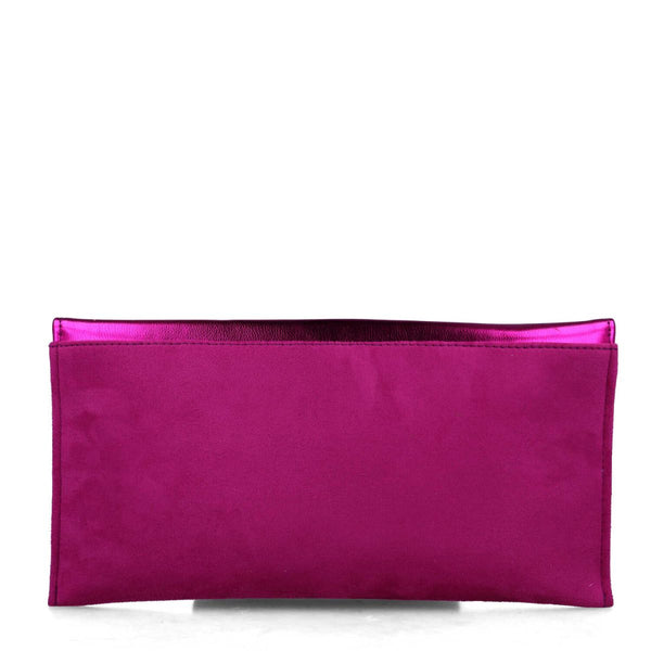 Vulpecula Metallic Clutch Bag | Fuchsia