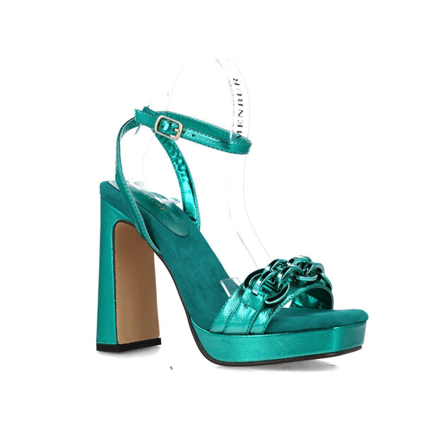 Vulpecula Metallic Platform Sandal | Emerald Green