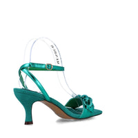 Vulpecula Mid Heel Metallic Sandal | Green
