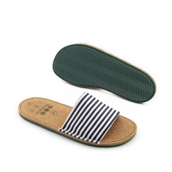 Beatrice | Vegan Recycled Sandal | White/Blue